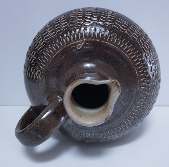 Image 1 of Brocca in gres smaltato e scarificato d&#39;epoca