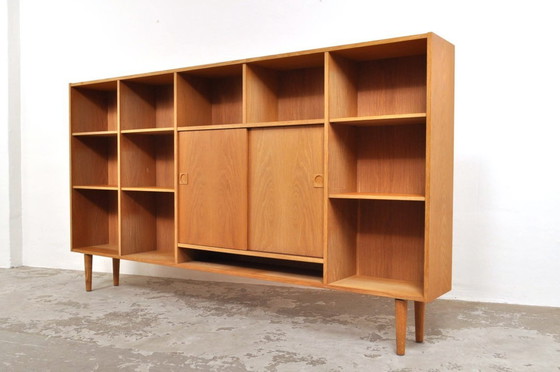 Image 1 of Vintage Danish open cabinet with sliding doors