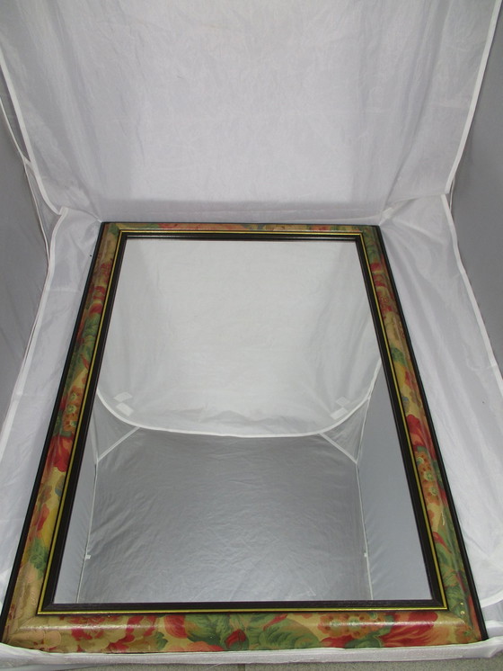 Image 1 of Miroir oriental avec cadre peint à la main - 2e moitié du 20e siècle