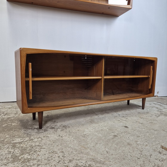 Image 1 of Dyrlund vintage 1960s Danish sideboard, dresser, wall unit display cabinet