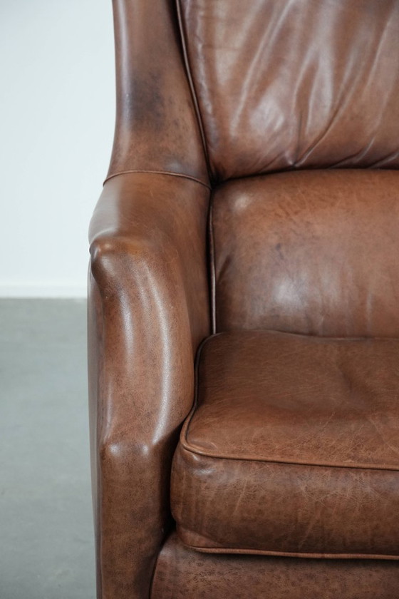 Image 1 of Poltrona in pelle di mucca color cognac, molto comoda e lussuosa