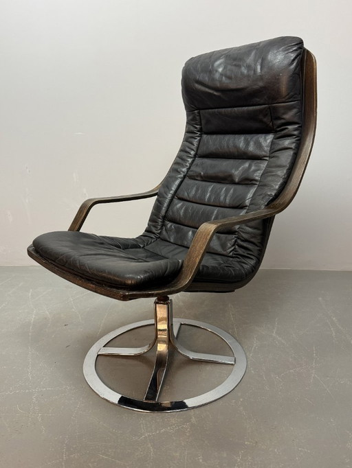 Sedia girevole Göte Möbler T213 dal design Mid-Century, Svezia, anni '70