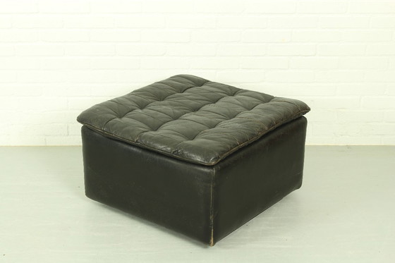 Image 1 of De Sede DS-11 Modular Lounge Set – Black Leather, 1970s Swiss Design