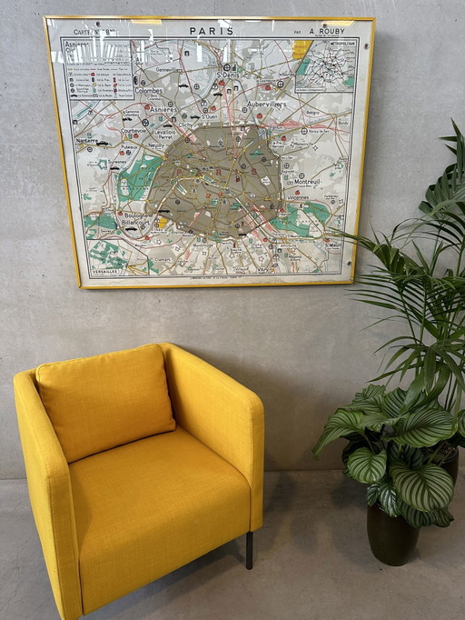 Vintage XL street map Paris