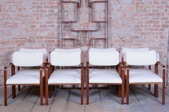 Set of Eight Restored Mid-Century Chairs, by Ludvík Volák, Mahogany, Czech, 1960s – Ludvik Volak (photo 12 of 17)
