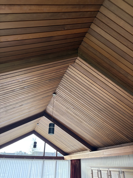 Image 1 of Set van 3 design jaren 60/70 hanglampen