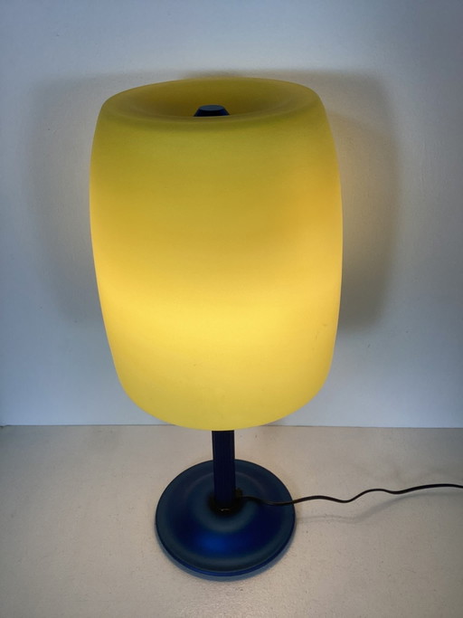 Large Heavy Metal And Glass Memphis Style Lamp 1980's – tafellampen (photo 2 of 5)