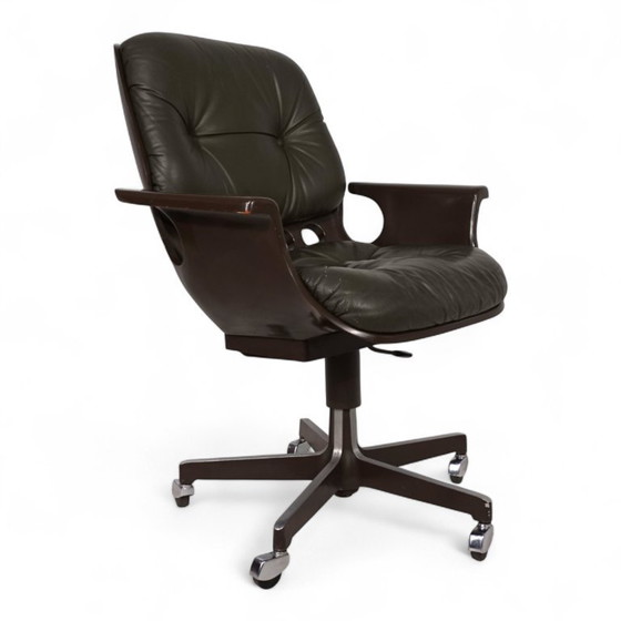 Image 1 of Stoll Giroflex 7112 Space Age leather office chair by Martin Stoll, 1970