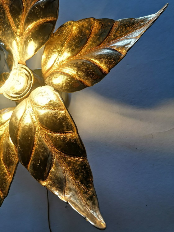 Image 1 of Bloemvormige wandlamp uit het midden van de 20e eeuw van Willy Daro, Hollywood Regency, vintage uit de jaren 70