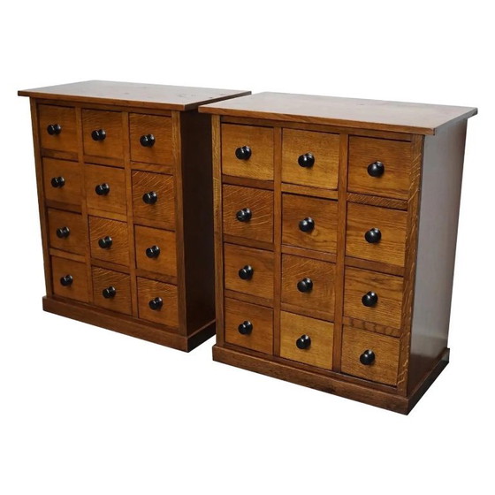 Image 1 of Set di mobili da farmacia in rovere francese d'epoca, anni '30