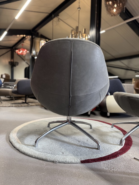 Image 1 of Design on Stock Nylo Armchair with Hocker Loxton Glacier leather