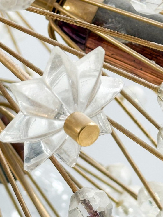 Image 1 of Lámpara de araña Snowball/Sputnik de latón, diseñada por Emil Stejnar, Austria, década de 1960.