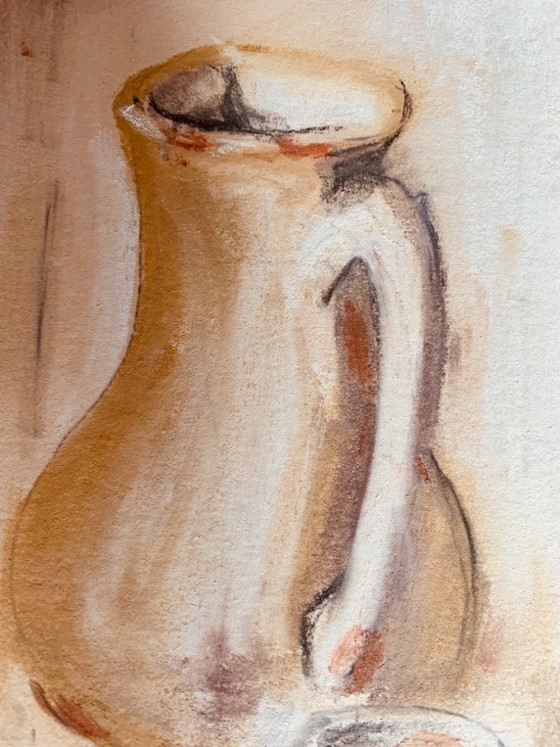 Signed Pastel Painting Still Life from Provence « Alcove with Jug », F. Venlhac, Paintings & Drawings, Paper (photo 7 of 10)