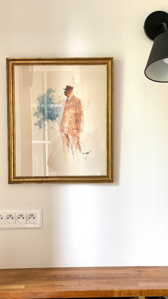 Image 1 of ILLUSTRAZIONE di de Gaulle su CARTA D'EPOCA