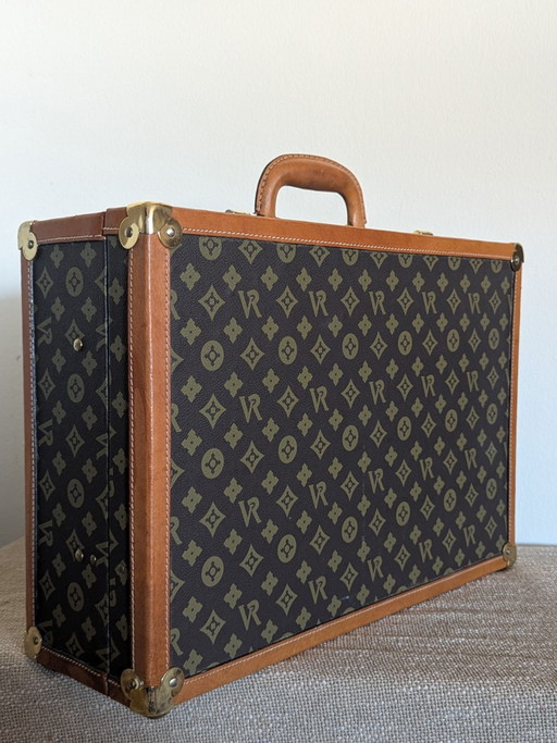 Leather vintage Diann Monogram suitcase decorative piece design look-alike