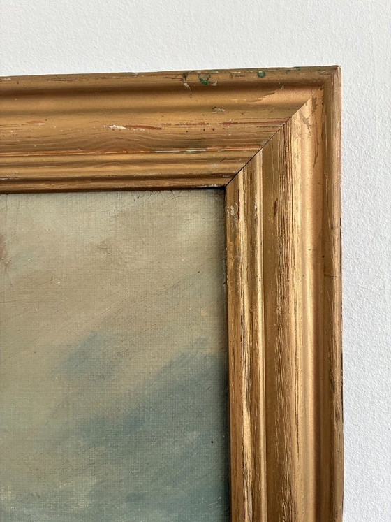 Dipinto a olio vintage firmato, veliero, paesaggio marino – Dipinti e disegni, Canvas (photo 9 of 13)
