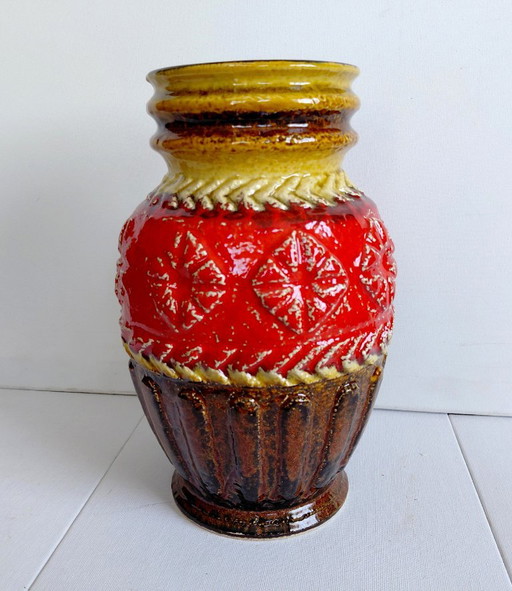 Vintage WGP Vase Bay Keramik, 72/25 Schönes Relief, 60/70 – vazen, Ceramic