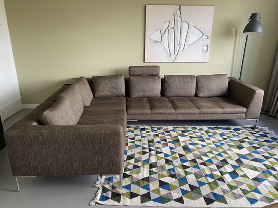 Image 1 of Canapé d'angle Montel Tristan en tissu marron