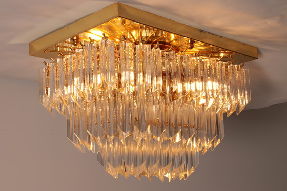 Image 1 of Novaresi Vergoldete Deckenleuchte CH Serie 1970 Italien