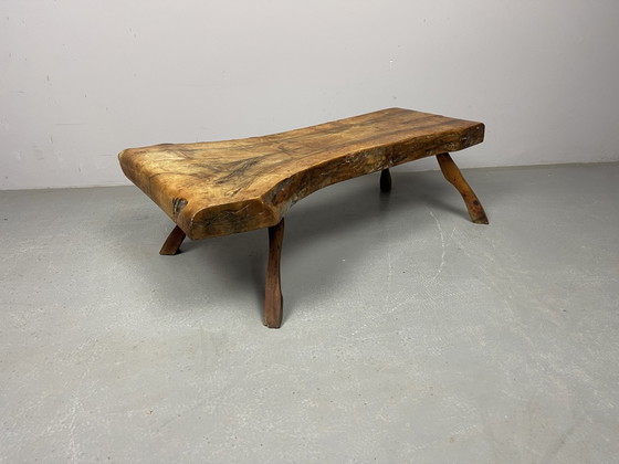 Image 1 of Brutalistische Wabi-Sabi salontafel van massief hardhout met vrije vorm, jaren 70. Ref.: CT1000