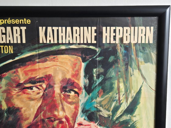 Image 1 of ORIGINELE VINTAGE POSTER 120x160cm DE ODYSSEE VAN DE AFRICAN QUEEN HUMPHREY BOGART