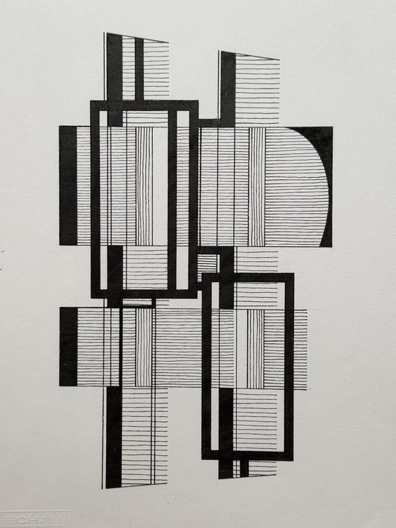Image 1 of Eugène Eechaut (1928-2019) - 2 Works, Ink, 1987/88