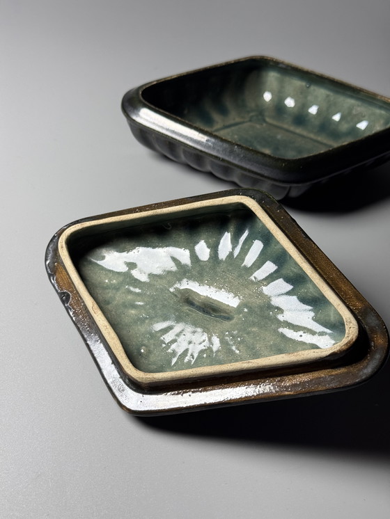 Image 1 of Thulin, 1930s - Lidded Box with “Airain” Glaze — Model 784