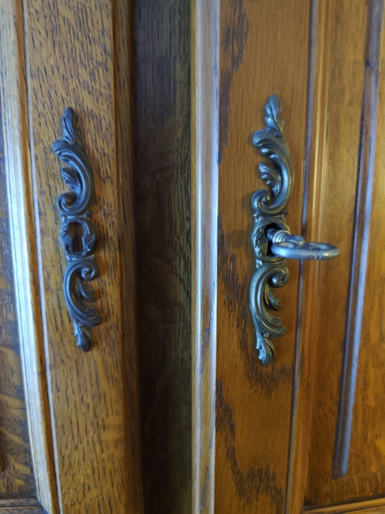 Vintage wall/buffet cabinet in Louis XV style – Wall cabinet, Wood (photo 12 of 15)