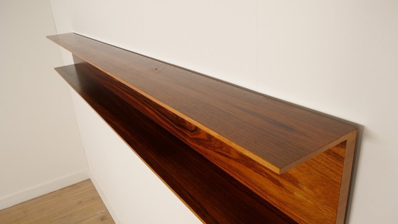 Image 1 of Vintage boekenplank in palissander | wandplank | Walter Wirz voor Wilhem Renz | 240 cm