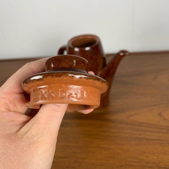 Image 1 of Ceramic Teapot / Coffee Pot, "Leopard-Tortoiseshell" Finish, 1960-70