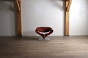 Sedia Ribbon Pierre Paulin in tessuto Jack Lenor Larsen Momentum per Artifort