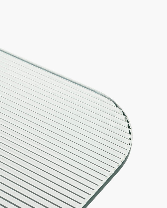 Image 1 of KOB Table Noo.ma, Wine Red, Ribbed Glass, Wooden Base