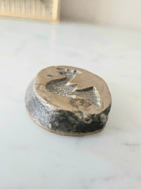 Image 1 of Antieke Phoenix massief bronzen sieradenmal, handgemaakt in een gieterij, verzamelobject, curiositeit, gesmeed, 126 g