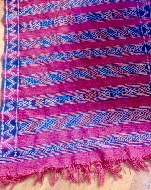 Handgeweven wollen Berber Kilim - 1988 - Marokko _ Atlas - – decoratieve objecten, Wool (photo 2 of 6)