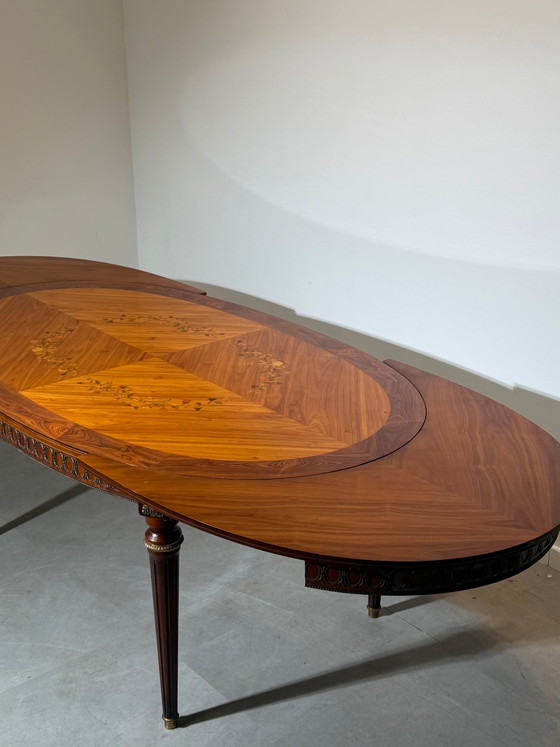 JP Ehalt Louis XVI Style Intarsien-Ausziehtisch – Esstische (photo 6 of 9)