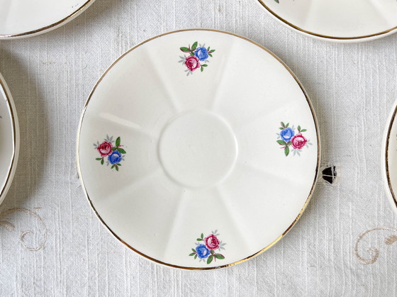 Image 1 of Service à Thé Vintage en Porcelaine Fleurie Digoin Sarreguemines