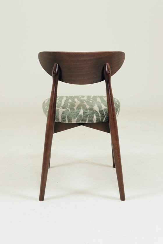 Image 1 of Juego moderno de 6 sillas de comedor con tapicería de jacquard estampado.