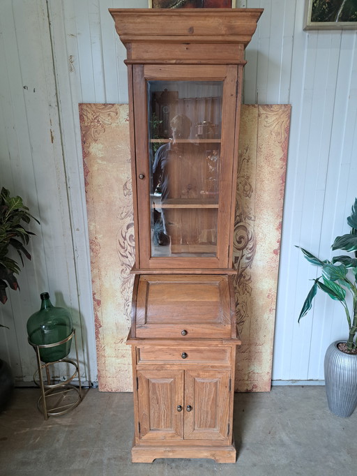 Teak display cabinet, china cabinet, sideboard cabinet dim, 54x50cm and 212cm high
