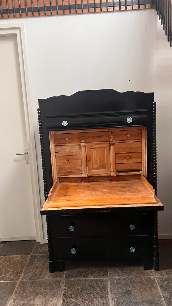 Brocante secretaire – Opbergkast, Keramiek, Hout (photo 2 of 11)