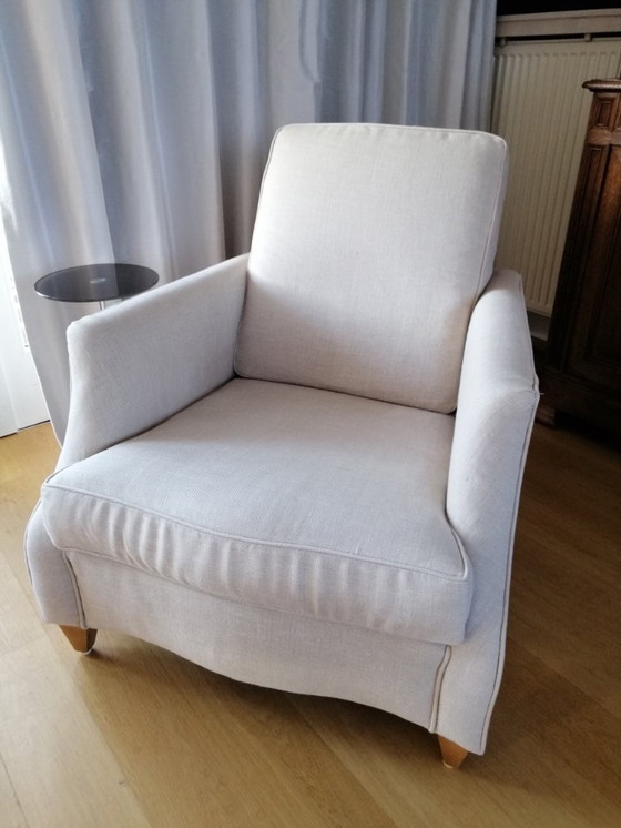 Image 1 of Donghia Easy chair met Ottoman/poef, model Rodrigo