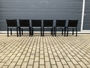 6x Chaise de cabine Cassina Mario Bellini Harnais en cuir noir