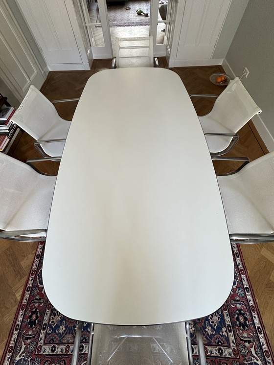 Image 1 of Vitra Eames Segmented Dining Table With 6x Vitra Eames EA107 Chairs