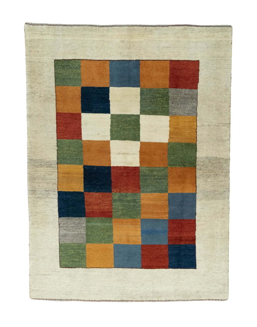 Alfombra nómada Gabbeh anudada a mano – 206 x 151 cm