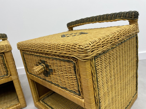 Image 1 of 2 comodini in vimini