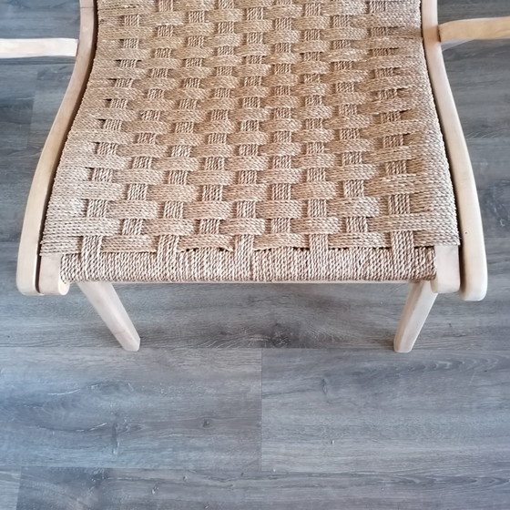 Image 1 of Mid Century Fauteuil Met Zitting Van Zeegraskoord