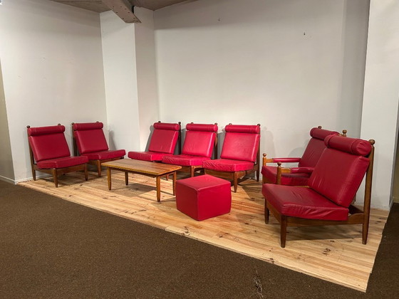 Image 1 of Set da salotto modulare in pelle della metà degli anni Sessanta (9 pezzi)