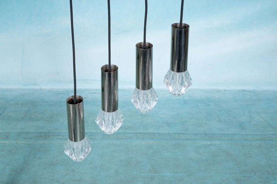 Image 1 of Space age glass pendant lights, 70s minimalist glass pendants