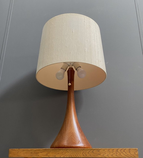 Image 1 of Teakhouten tafellamp van Domus, model 7442, jaren 70.
