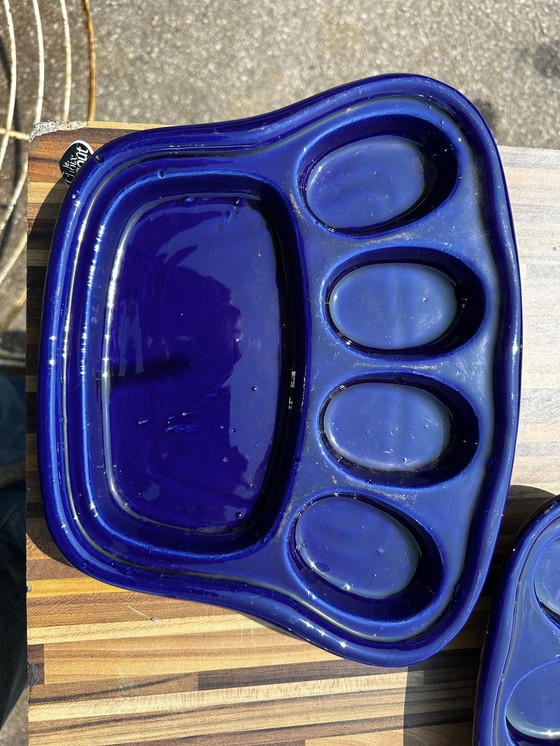 Image 1 of 5 piatti per fonduta in ceramica vintage Sars-Poterie Maine