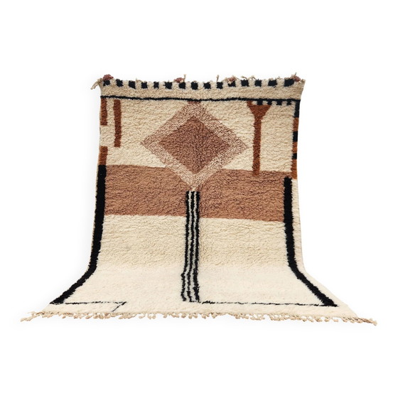 Grand tapis Beni Ouarain 300x206 cm – Laine épaisse – Motifs géométriques – Coton, Scandinavian (photo 2 of 11)